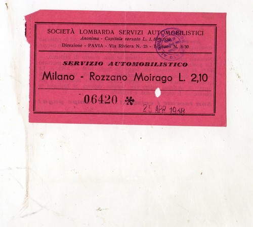 Biglietto societa lombarda - biglietto,