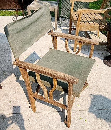 Teak wood foldable director - teak,