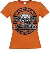 Donne T-Shirt Arancione con Un Caldo Asta - US Carmotiv Modello Americano