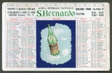 CALENDARIETTO TASCABILE IN PLASTICA - 1958 ACQUA MINERALE S. BERNARDO - GARESSIO