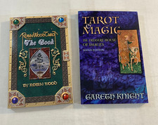 PAIR TAROT CARD BOOKS: ROBIN WOOD TAROT plus TAROT & MAGIC GARETH KNIGHT