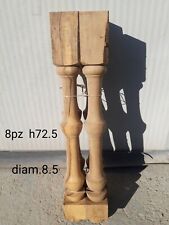 8 Colonnine In Legno Massello 