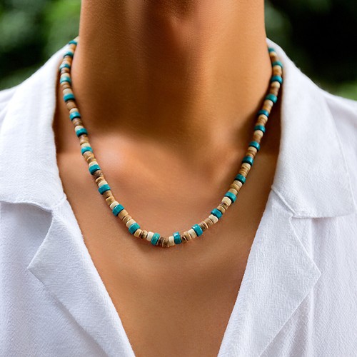 Collana perle legno - di,