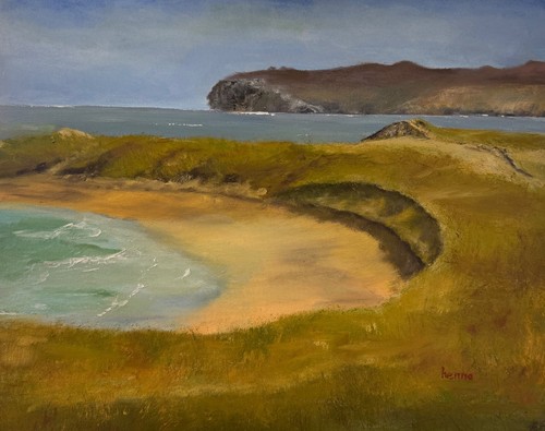 Pittura olio paesaggio - olio,