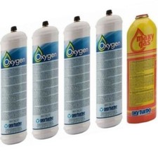 5pz BOMBOLE USA E GETTA 4 di OSSIGENO + 1 BOMBOLA GAS OXYTURBO  PER TURBOSET 90 