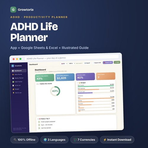 Adhd life planner - adhd,