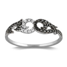 Anello a fascia in oro bianco massiccio 18 kt con diamanti naturali per...