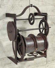 ANTICO Girarrosto MECCANICO da CAMINO epoca 1700 Strumento a Peso FERRO BATTUTO