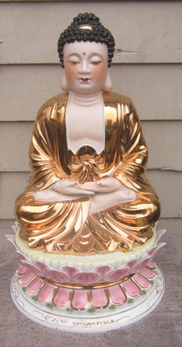 Vintage large gilded - gilded, porcelain
