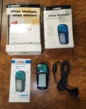 Garmin eTrex Venture GPS personale portatile verde in scatola con cavo e manuale