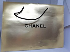 shopper carta Chanel originale color oro  pre-owned gold paper bag