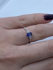 #11 - Anello In Au750 Zaffiro Naturale e Diamanti