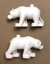 2x Lego DUPLO Zoo della Fauna Selvatica Artico ORSO POLARE Animale dupbearc01pb01