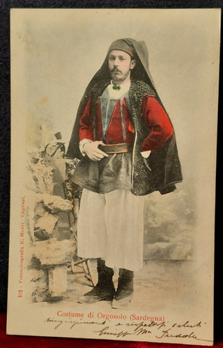 Cartolina costume sardo - costume,