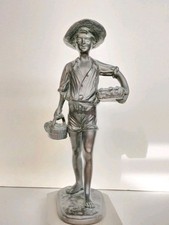 STATUA PESCATORE  In Antimonio