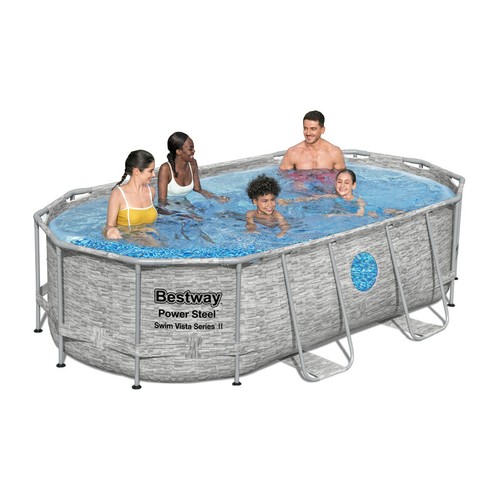 Piscina ovale con telaio - piscina,