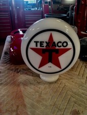 Eco Airmeter Texaco Star Mini Globo Vetro Latte 9" X 3" Pompa Gas Stile Vintage