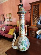 Grande anfora in terracotta altezza 76 cm con coperchio finemente decorata