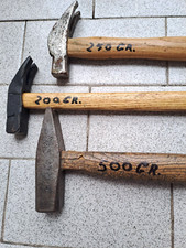 Set martelli, 2 da carpentiere 1 nuovo da 200 gr. 1 vintage da 250 gr. 1 tedesco