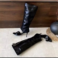 Stivali Neri Tacco A Spillo 10