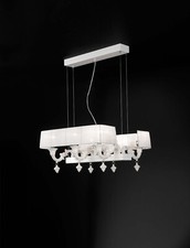 Lampadario classico lusso ceramica bassano bianco a 6 luci luxury r018