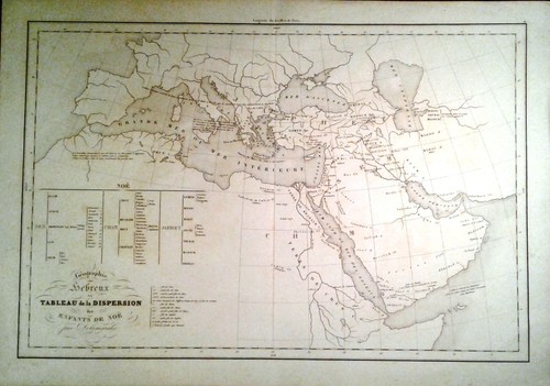 Carta geografica antica ebrei - carta,