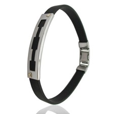 Bracciale caucciu' con targa