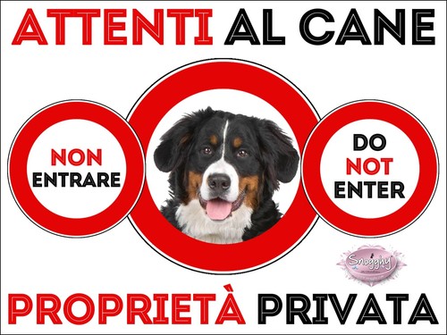 Targa cartello attenti cane - targa, al