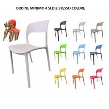 EASY SEDIA IMPILABILE POLIPROPILENE RESINA CASA RISTORANTE BAR GIARDINO HOTEL