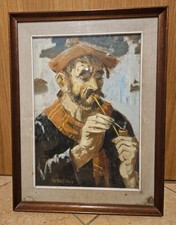 NAVARRINO NAVARRINI - LA SPEZIA - IL PESCATORE - 1968 - 48x33 cm