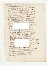 ANTICO SONETTO  MANOSCRITTO