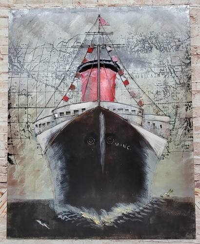 Quadro titanic olio tela - su, /