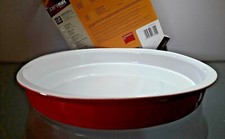 Tortiera Pirofila rotonda in porcellana CERAMX, marca Giannini, 31 cm, rosso