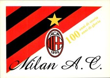 cartolina postcard Calcio Milan 100 anni di storia e di gloria