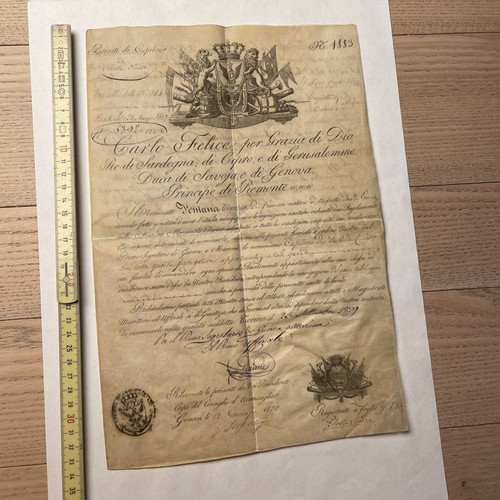 Storico documento 1829 patente - documento,