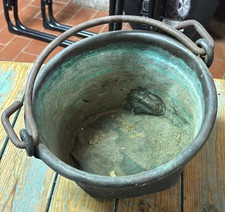 Pentolone antico con manico in ferro – d’epoca rustico vintage