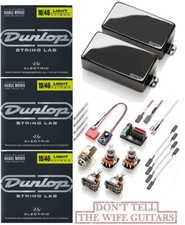 EMG 81 + 85 SET HUMBUCKER CROMATO NERO PENTOLE E FILI ALBERO CORTO (SET 3 CORDE)
