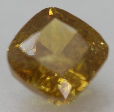0.52 Carato Orangy Giallo Cuscino Naturale Terra Estratto Diamante 4.24X4.21mm W