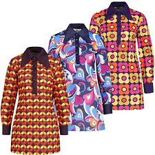 NUOVO ABITO RETRÒ MOD 60 anni '70 polo a maniche lunghe colletto Daydream MC1000 taglie 8 - 20