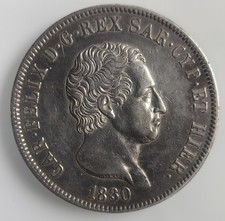Moneta Scudo 5 Lire 1830
