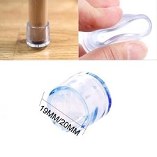 24 PIEDINI ROTONDI PER SEDIE ANTIGRAFFIO ANTISCIVOLO IN PVC TRASPARENTE 19/20MM