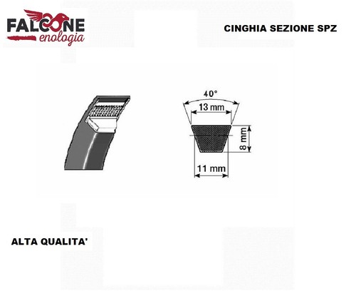 Cinghia trapezoidale spz x - trapezoidale, 8