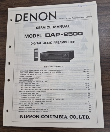 Denon dap 2500 - manuale, di
