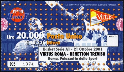 Ticket virtus roma benetton - roma,