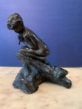 GEMITO VINCENZO STATUA BRONZO IL PESCATORELLO 1800s