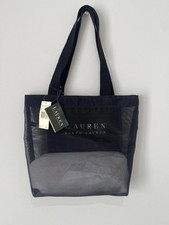 Borsa tote vintage Lauren Ralph Lauren maglia nera nuova con etichetta etichetta etichetta verde