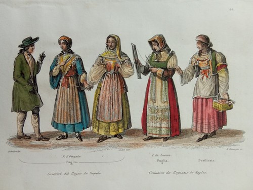Stampa antica costumi del - costumi,