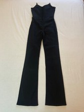 Tuta da donna Bershka, in denim colore nero, taglia XS, nuova con etichetta