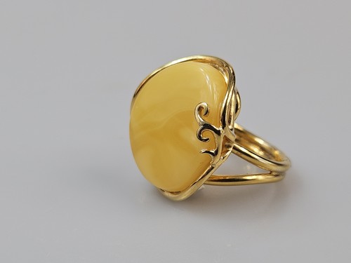 Anello ambra bianca - ambra,
