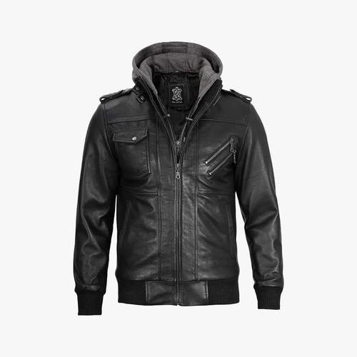 Bomber nero uomo giacca pelle